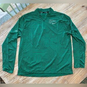 Nike Green Geometric Quarter-Zip Long Sleeve Shirt